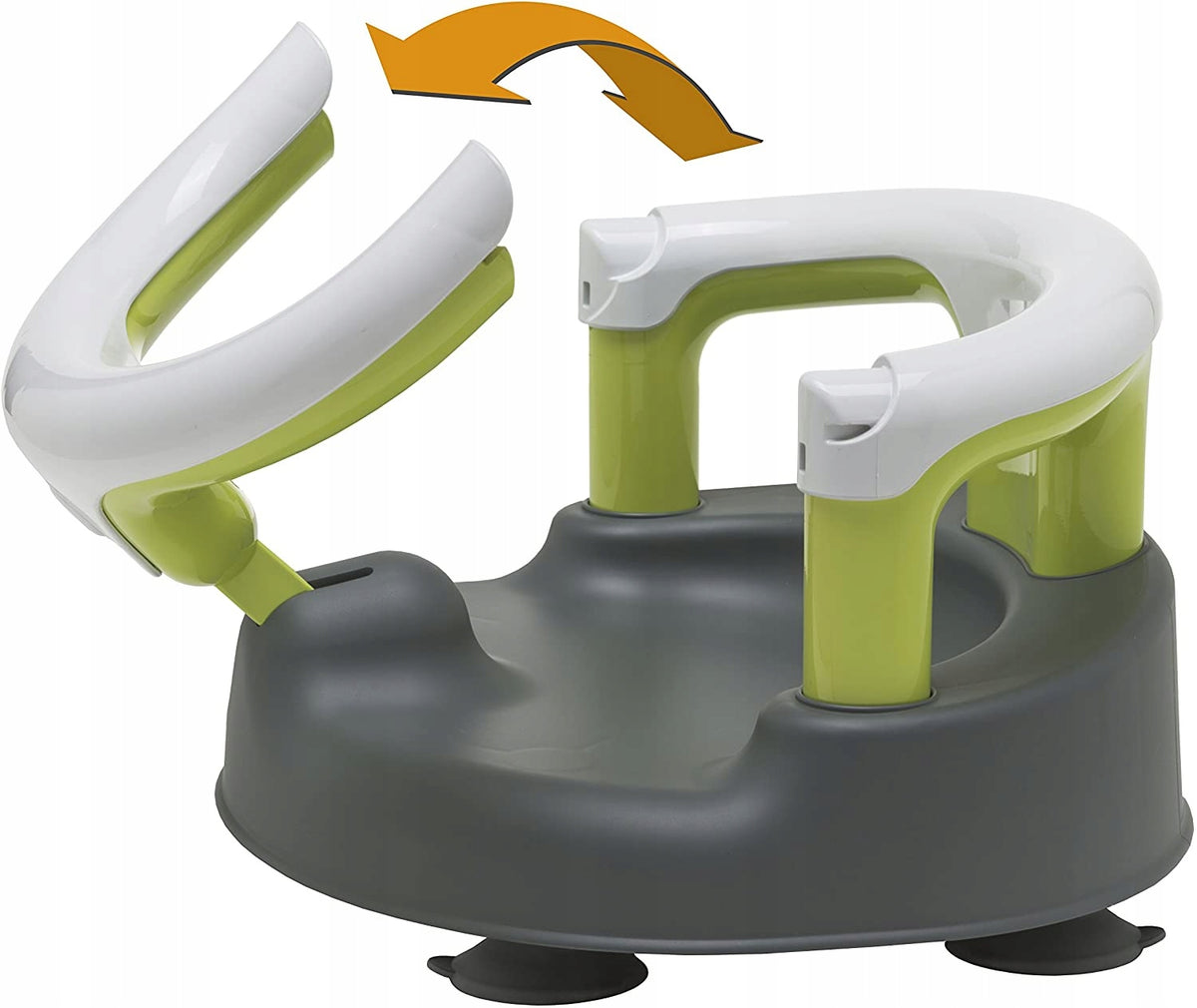 ROTHO Babydesign krzesełko do kąpieli 13kg, fotelik kąpielowy biało-zielono-szary, BPA free, do wanny i prysznica