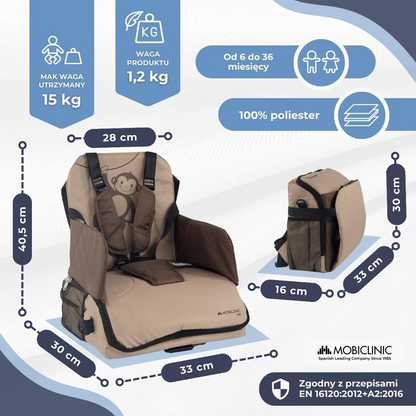 MOBICLINIC Monkey chaise haute de voyage rehausseur