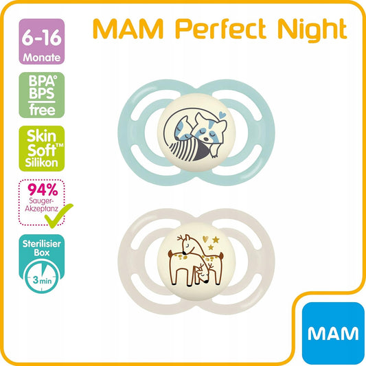 MAM Perfect Night smoczek uspokajający x2 6-16msc + box