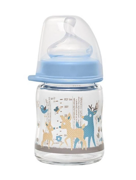 Biberon en verre NIP avec tétine taille S débit lent 120 ml ACTIFLEX