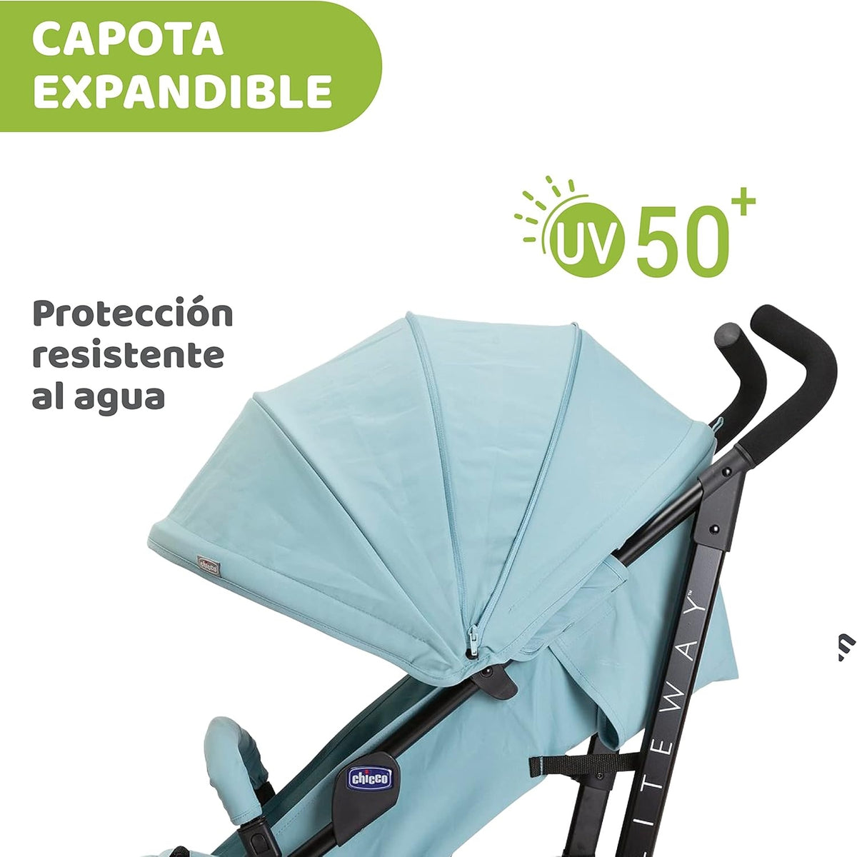 CHICCO LITEWAY wózek spacerowy do 22kg z rozkładaną budką UV 50+ i ochroną przeciwdeszczową