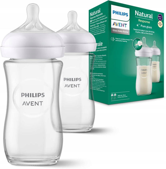 PHILIPS AVENT Natural RESPONSE biberão 240 ml 1msc+ VIDRO x2