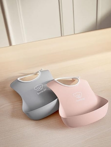 BABYBJORN śliniak silikonowy z kieszonką x2