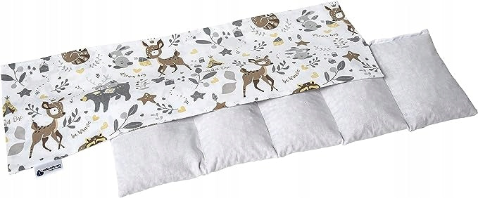 MEDIPARTNERS termofor z pestkami wiśni DUŻY 800g 60x20 cm, termofor bawełniany z leśnym wzorem