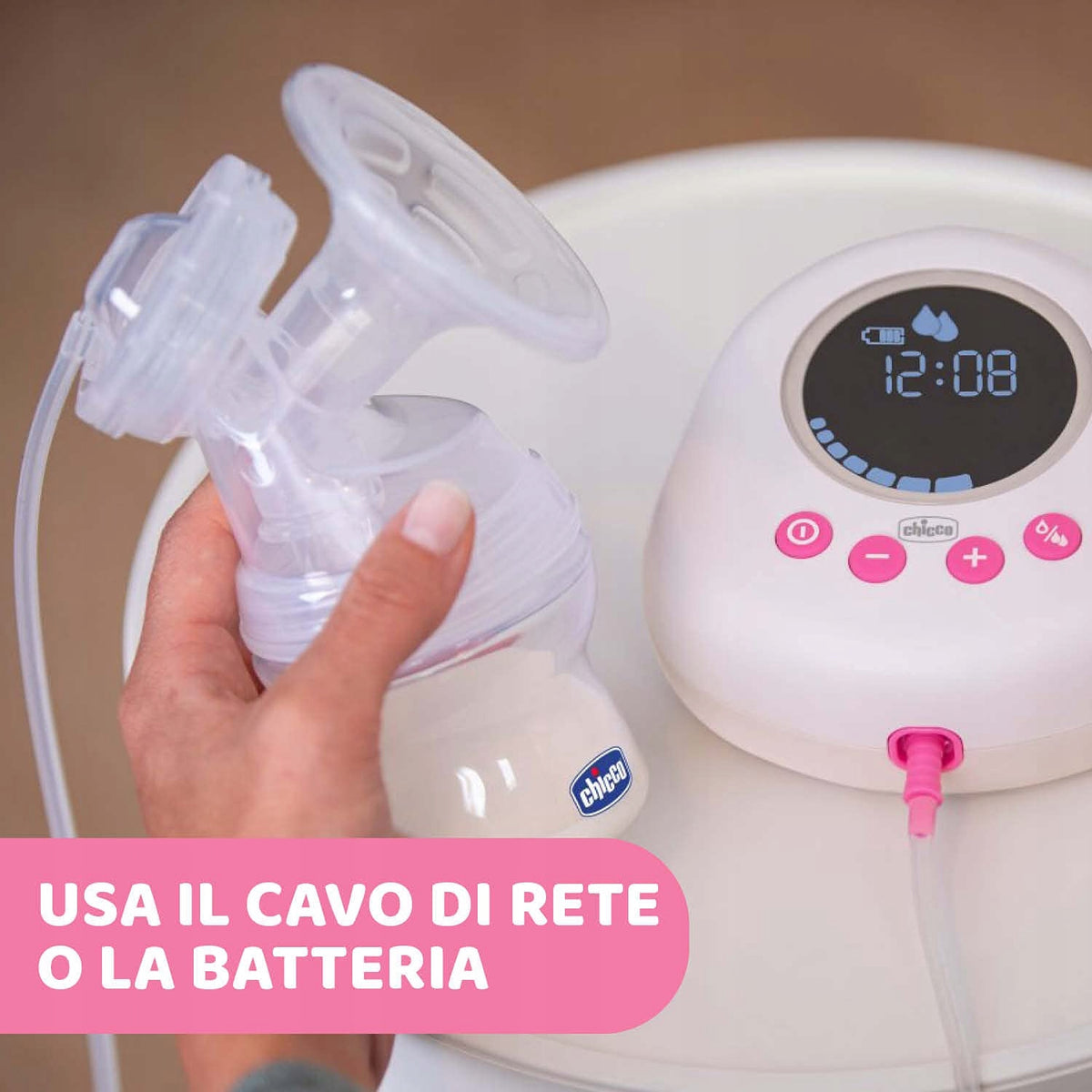 CHICCO Naturally laktator elektryczny różowy – zdjęcie produktu 9