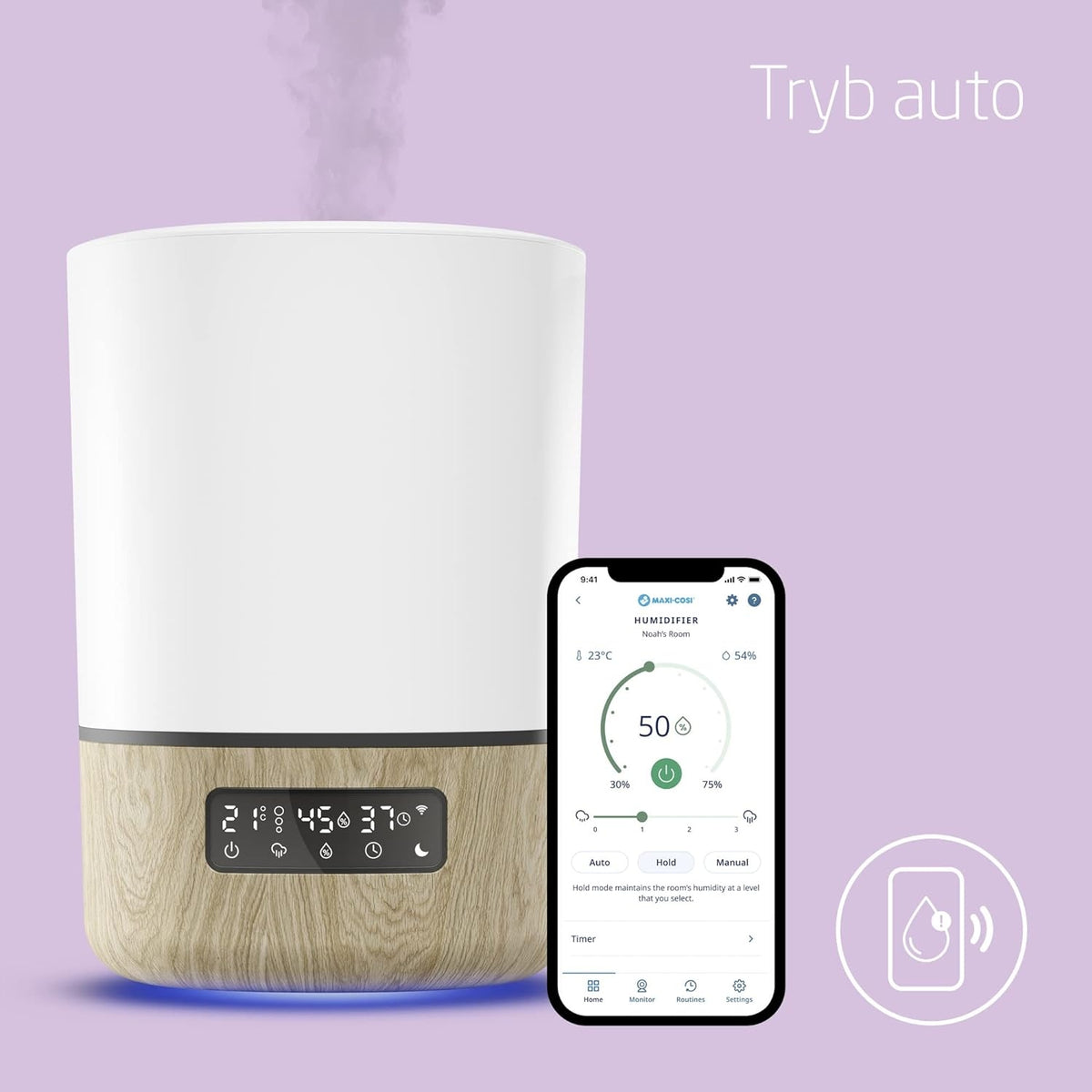 MAXI-COSI Breathe дистанционен овлажнител на въздуха 24 h приложение Connected Home