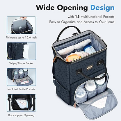 LEKEBABY sac à dos à couches et accessoires IMPERMÉABLE