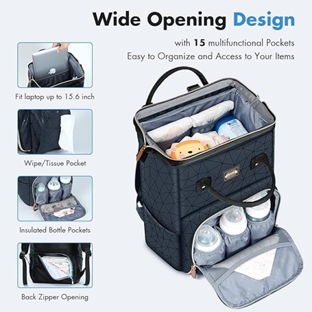 LEKEBABY sac à dos à couches et accessoires IMPERMÉABLE
