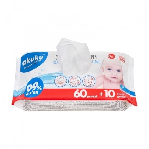 AKUKU lingettes humides à l'eau x70
