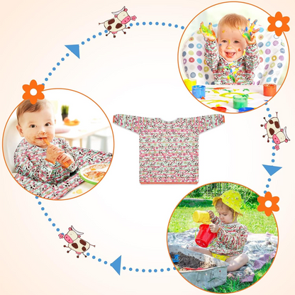 LENBEST Bavoirs Bébé imperméable tablier avec manches 6 m+