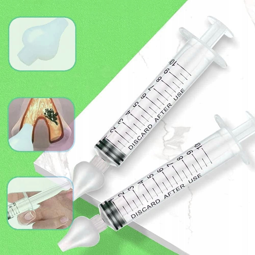 BABY AGE irygator strzykawki do nosa 2 sztuki 10ml, silikonowa końcówka, do bezpiecznego oczyszczania nosa niemowląt