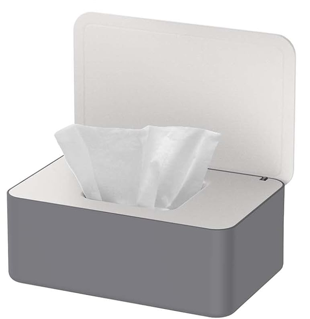 tissue box + 2 tissue sachetscolour white and greywidth 12.3 cm, length 18.7 cm, height 7 cmmaterials plastic