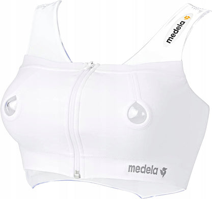 MEDELA gorset do laktatora EASY EXPRESSION M biały, wygodny stanik do odciągania pokarmu