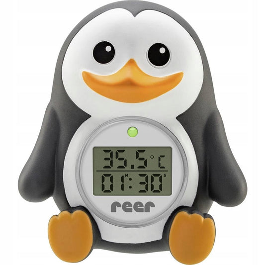 REER MyHappyPingu 2w1 cyfrowy termometr kąpielowy i pokojowy, pingwin z wyświetlaczem temperatury