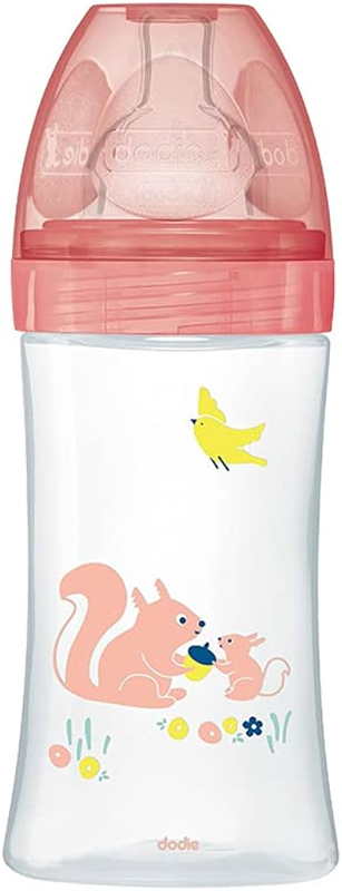 DODIE biberon 270 ml tétine débit moyen 2 0-6 mois ÉCUREUIL