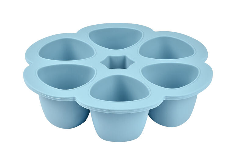 BEABA foremka na żywność silikonowa 6x 90ml silikonowy pojemnik z pokrywką do zamrażarki i piekarnika