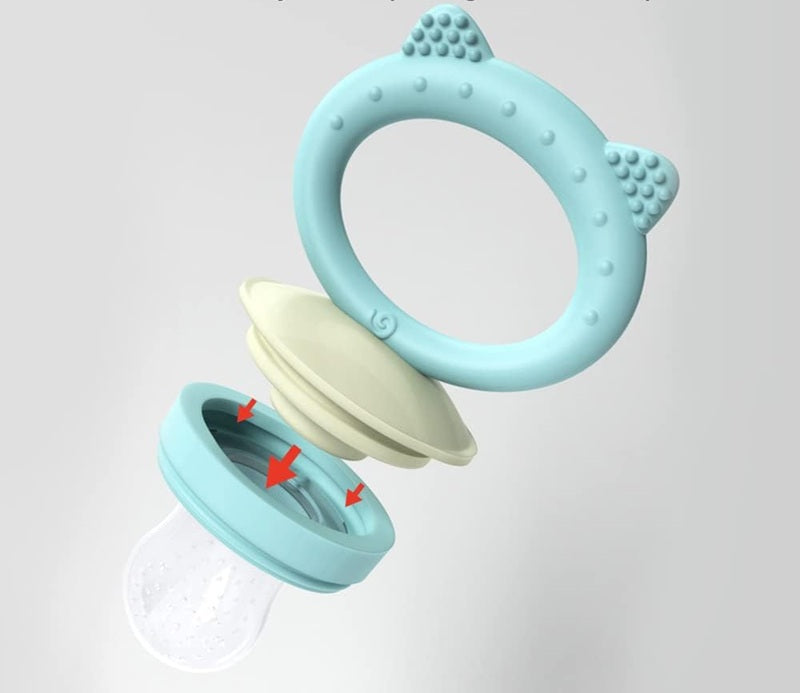 KOSHINE sucette pour fruits 2 pièces 5 embouts + cuillère 125 ml et chaîne