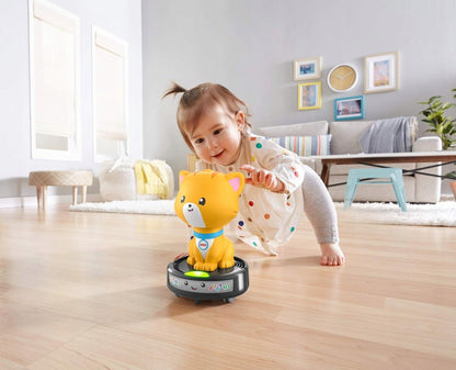 FISHER-PRICE GMX70 chat roulant sur un aspirateur robot avec mélodies et lumières