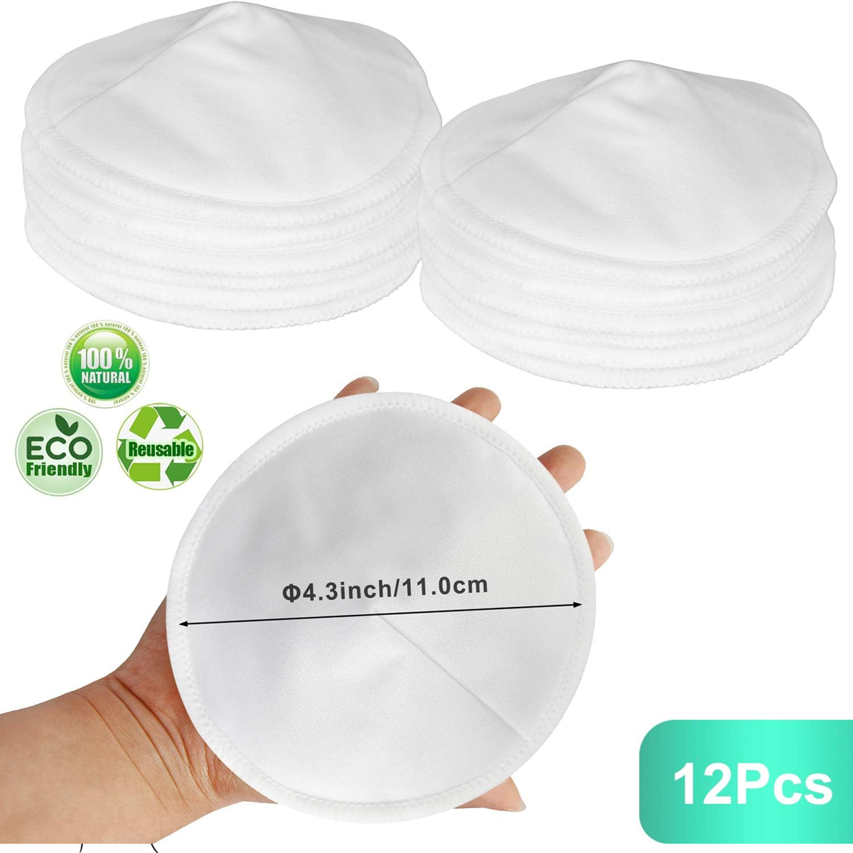 PINOWU coussinets d’allaitement en bambou x12 + sac