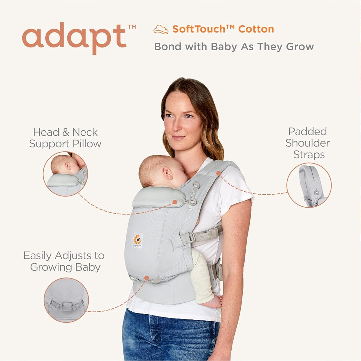 ERGOBABY ADAPT porte-bébé ergonomique 3,2-20kg