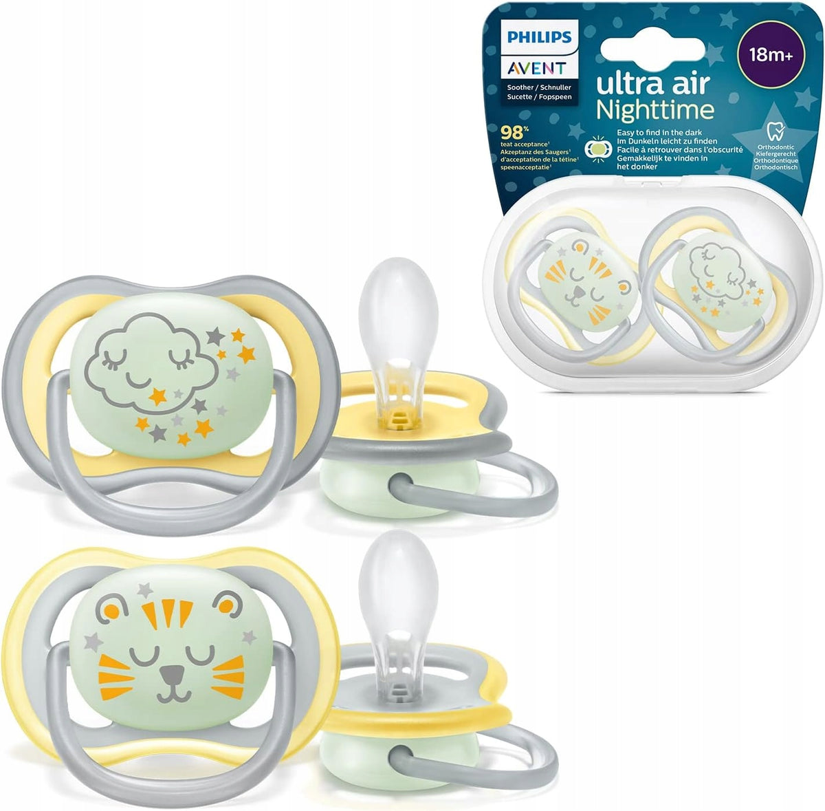 PHILIPS AVENT Ultra Air Night πιπίλες x 2 18 μηνών+ φωσφορίζουν – φωτογραφία προϊόντος 2