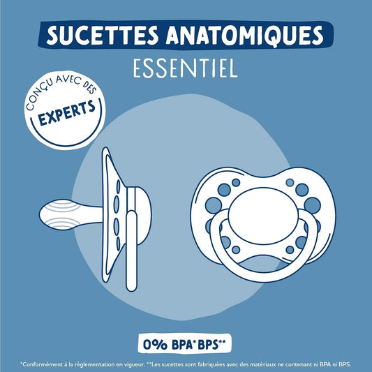 DODIE Essential smoczek uspokajający silikonowy x6  6m+ DAY&NIGHT, anatomiczny, 0% BPA i BPS