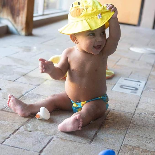 ZOOCCHINI couche de bain + chapeau 6-12 mois