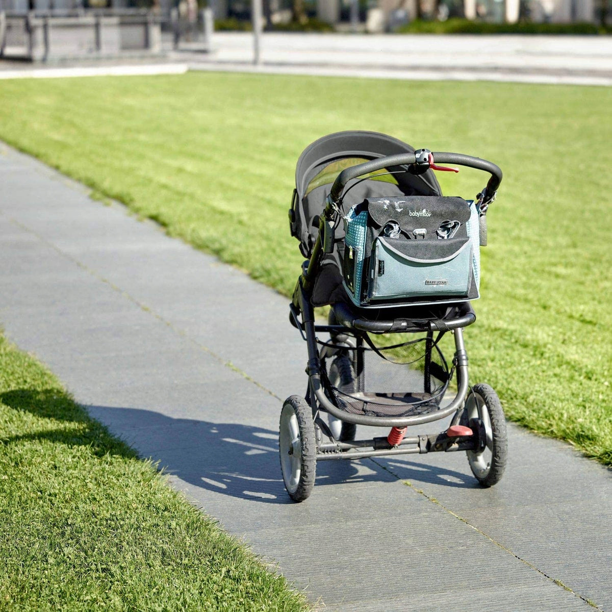 BABYMOOV torba do wózka BABY STAR + DODATKI, beżowo-bordowa torba na pieluchy i akcesoria na spacer