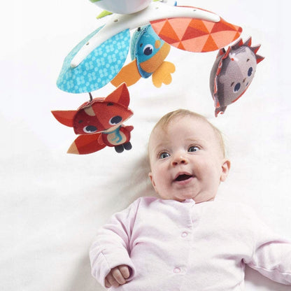 TINY LOVE Magiczna Kraina KARUZELA podróżna 3w1 z pluszowymi maskotkami dla niemowląt, 0-5 m