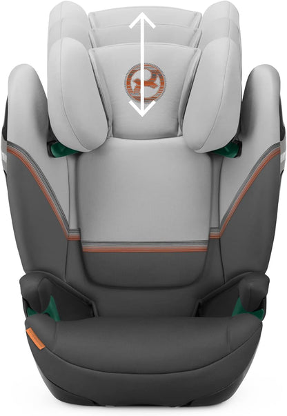 Cybex Solution S2 i-Fix fotelik samochodowy 100-150cm / 15-50kg, Lava Grey, regulowany zagłówek i L.S.P.