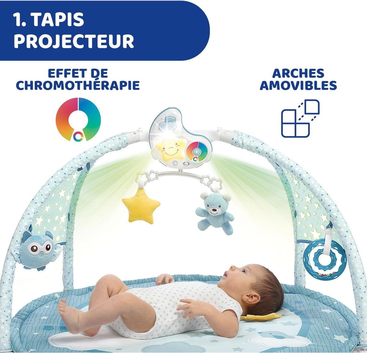 CHICCO Enjoy Colors Gym 3-in-1 Spieldecke + Projektor