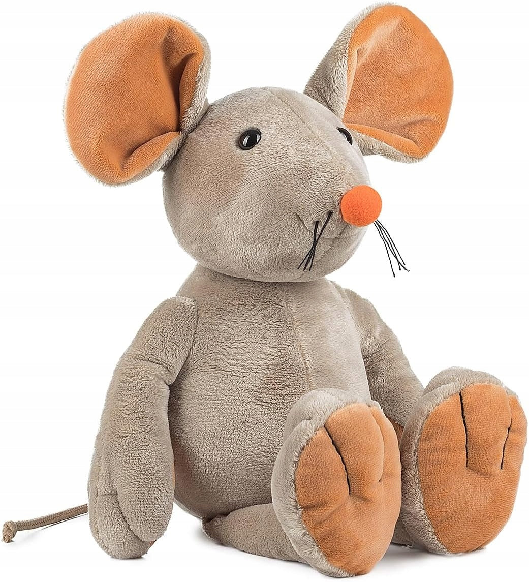 SCHAFFER Mysz Eddi pluszowa przytulanka 37 cm, szaro-brązowa myszka z miękkiego poliestru dla dzieci 0+