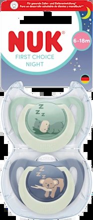 NUK First Choice Night pacifiers 6-18 months