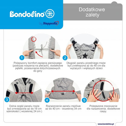 HOPPEDIZ Bondolino Plus εργονομικός μάρσιπος – εικόνα προϊόντος 4