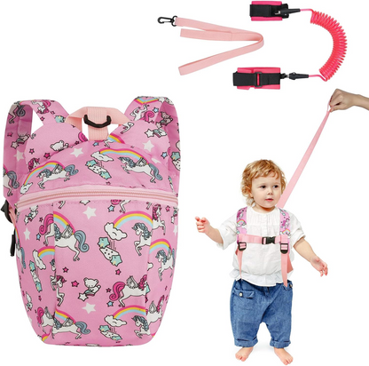 AOMIG sac à dos avec ceinture de sécurité + laisse bracelet pour poignet LICORNE