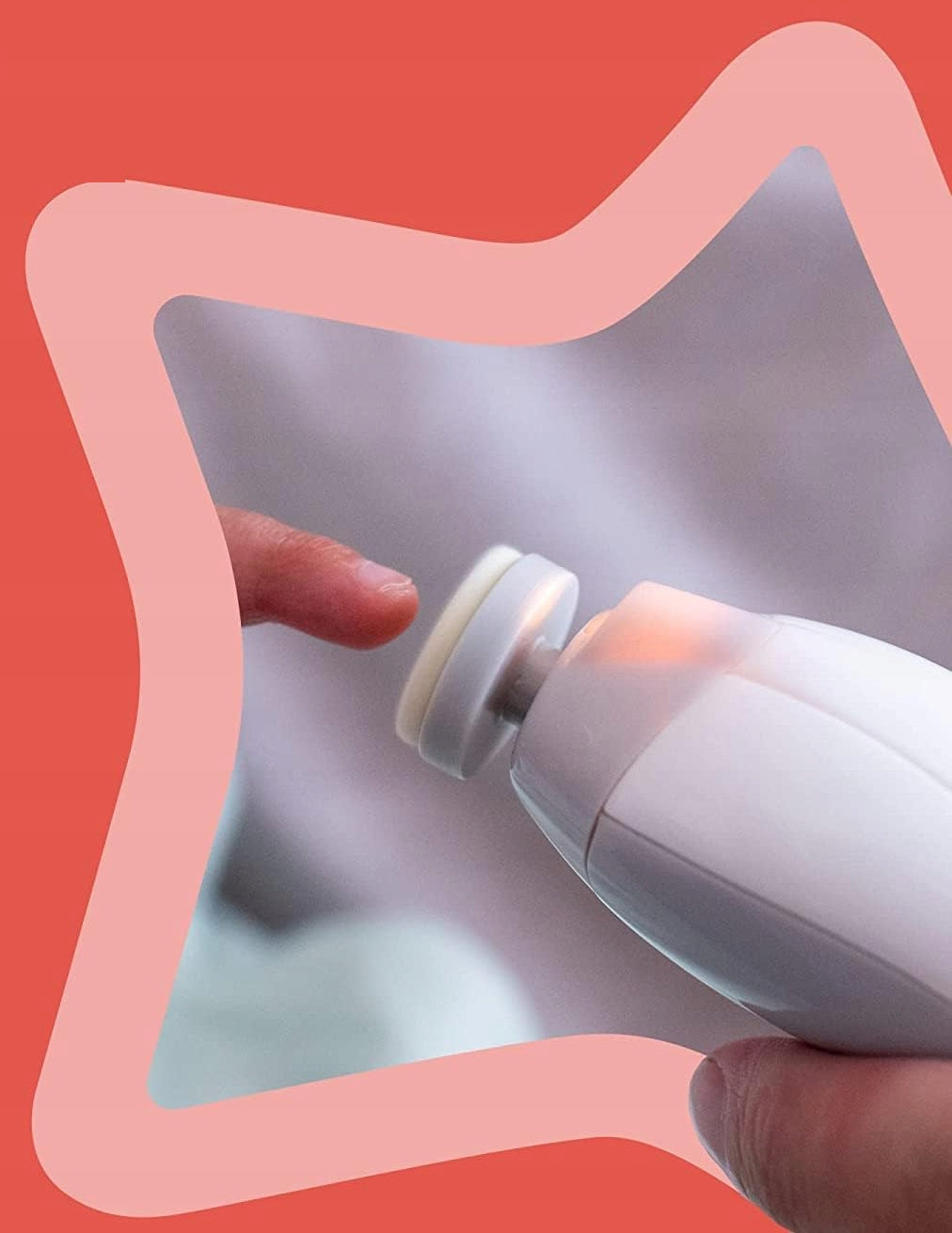 TOMMEE TIPPEE elektryczny pilnik do paznokci z lampką LED dzieci i dorośli