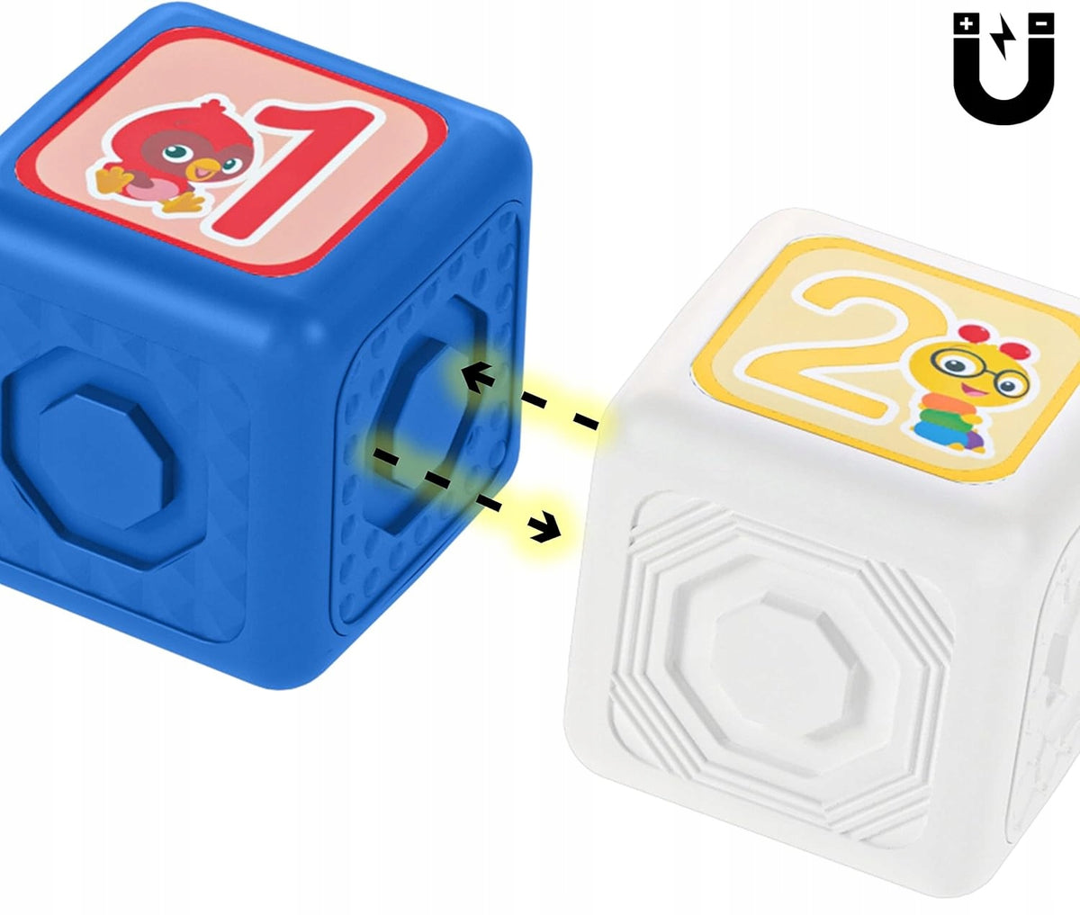 BABY EINSTEIN Connectables Dive & Soar klocki magnetyczne 11 sztuk, 6 m+, niebieski i biały zestaw