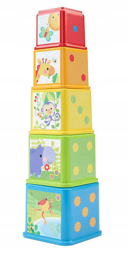 FISHER-PRICE piramidka do układania ze zwierzątkami 5el. 6m+