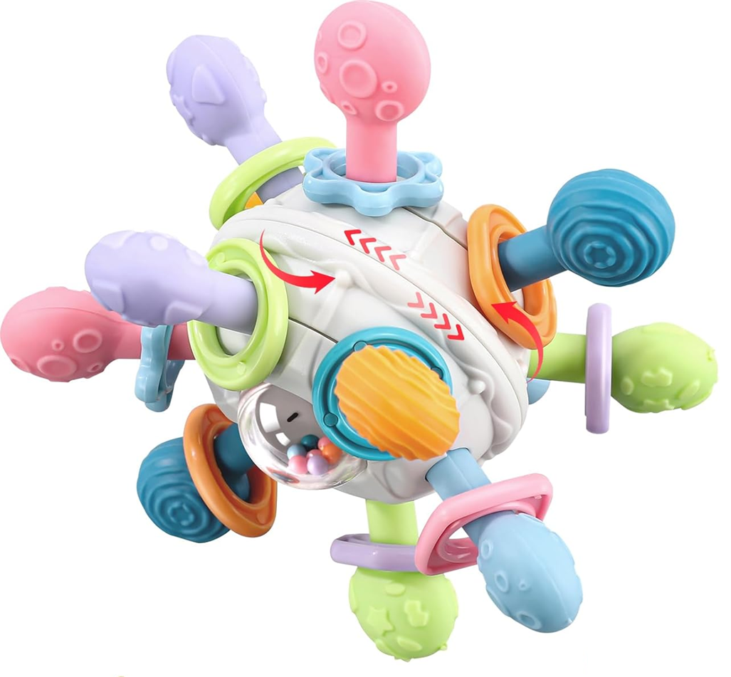 MIUZIFUN Bijtringbal sensorische bal bijtspeeltje 10,5 cm