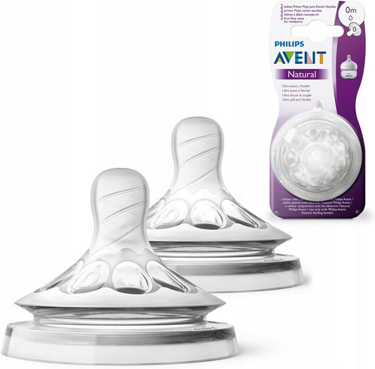 PHILIPS AVENT Natural smoczki do butelek 0msc x2