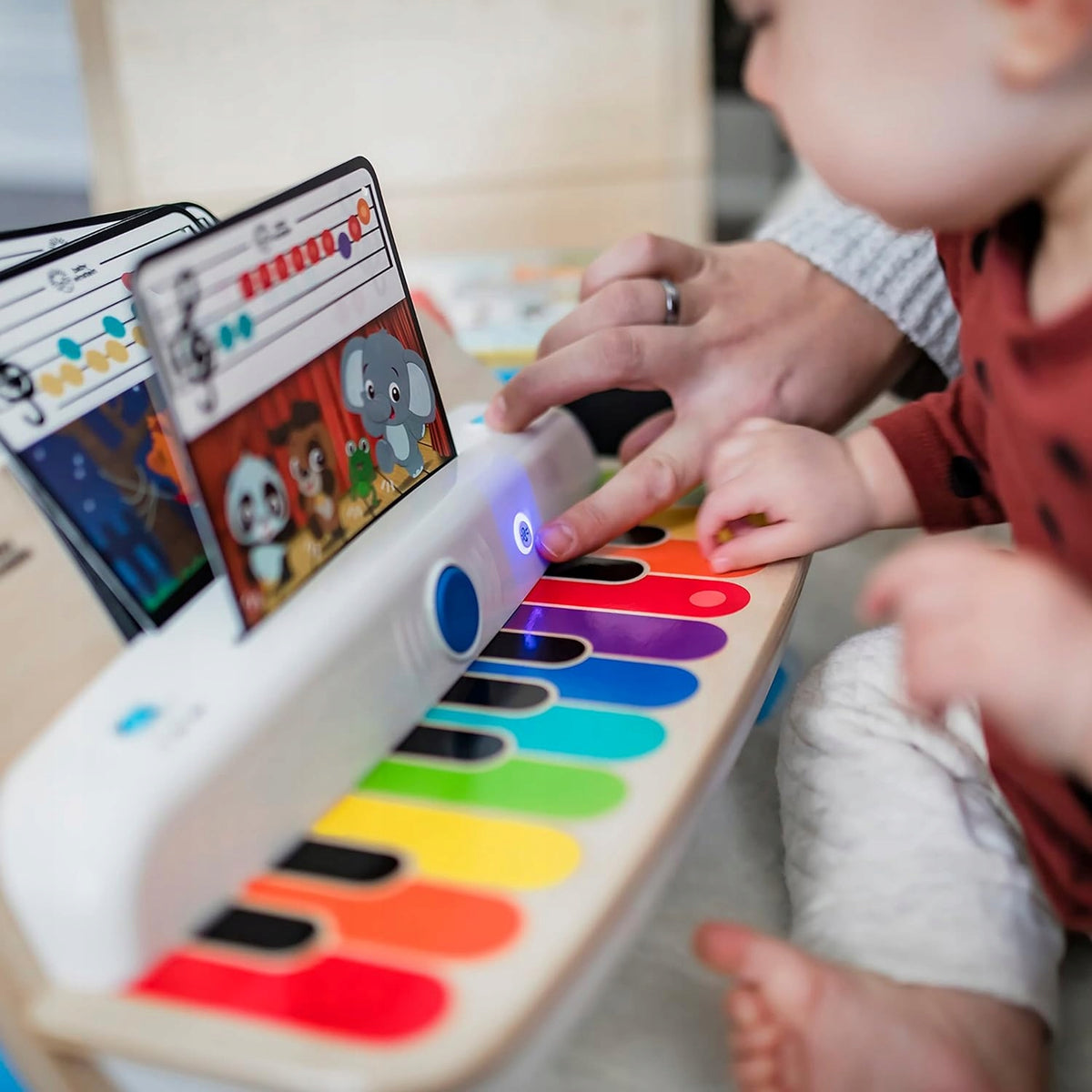 HAPE BABY EINSTEIN piano tactile en bois + 5 cartes musicales