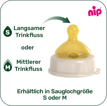 NIP Cherry Green tétine pour biberon M 0+ x2 LATEX