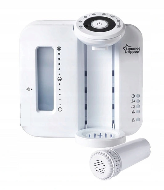 TOMMEE TIPPEE Perfect Prep EKSPRES DO MLEKA 2 min. biały podgrzewacz do mleka z filtrem i adapterem