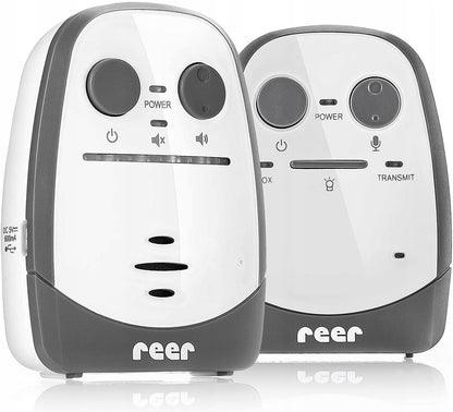 REER Cosmo niania elektroniczna cyfrowa 600m, biało-szary monitor dziecka z technologią FHSS i interkomem