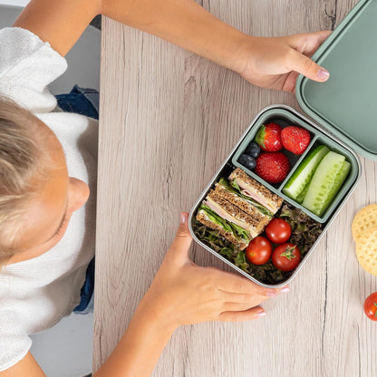 REER boîte à goûter en acier inoxydable avec compartiment 700 ml 12x16 cm