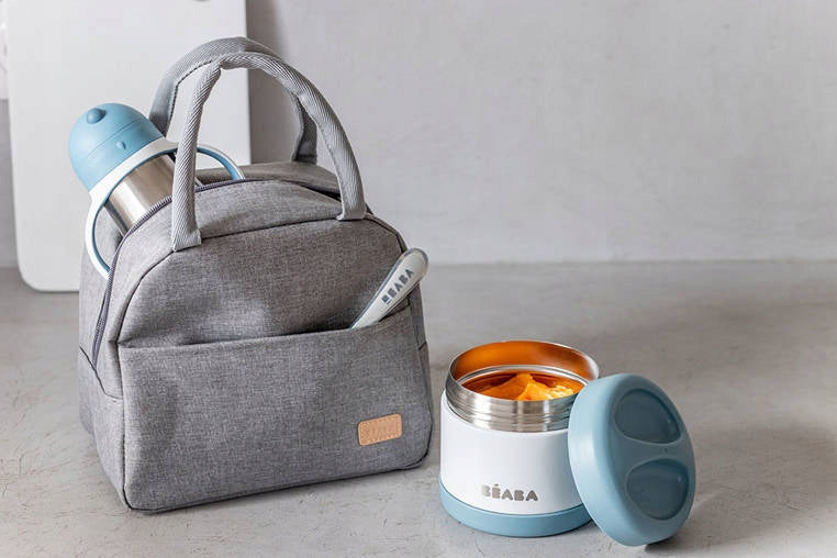 BEABA sac isotherme + thermos gourde cuillère