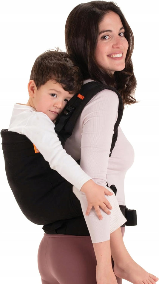 BECO TODDLER nosidełko klamrowe 9-27kg, czarne nosidło dla dziecka noszone na plecach przez mamę