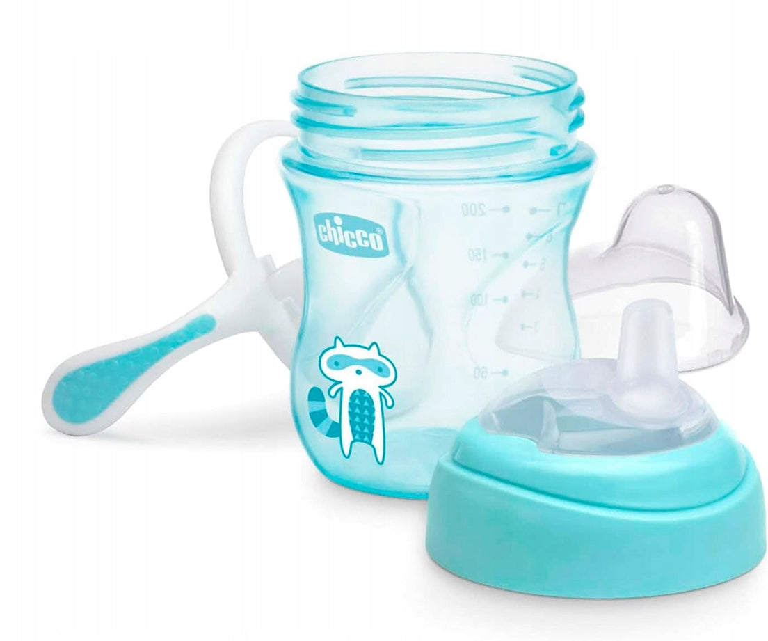 CHICCO Transition Cup gobelet anti-fuite avec bec et poignées 200 ml 4 m+