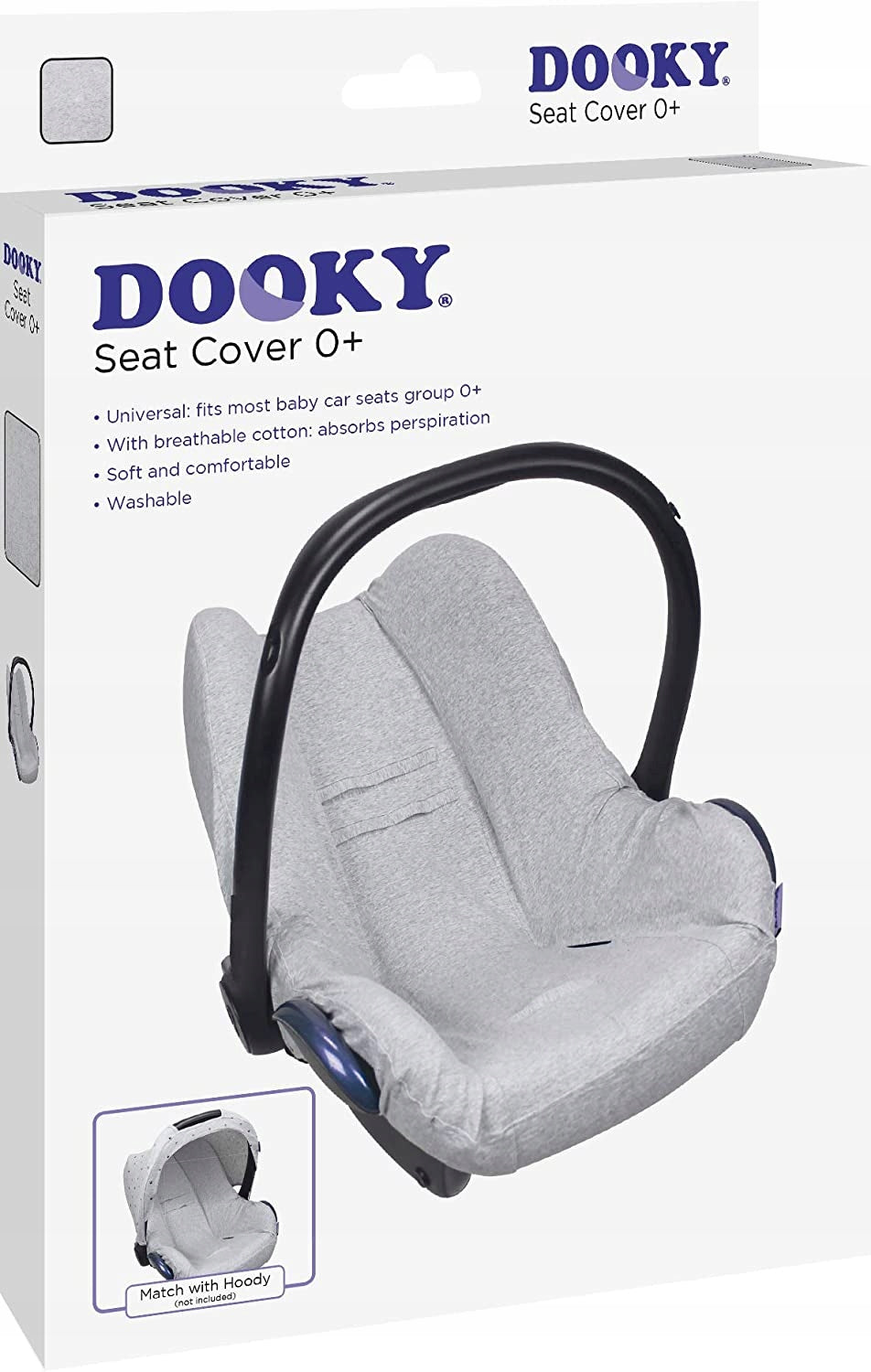 DOOKY SEAT COVER pokrowiec na fotelik gr0, szary pokrowiec do fotelika samochodowego 0+