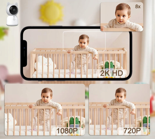 EYRIZON babyphone électronique télécommandé 5" 2K HD + application